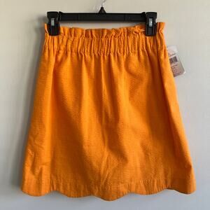 Lauren James Scallop Skirt Pull On Seersucker Made in USA Sherbet Orange S NWT